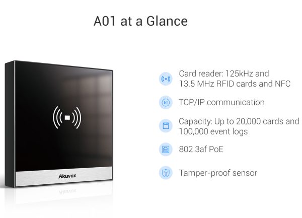 ترمینال کنترل دسترسی Akuvox A01 (IP-based Access Control) - تصویر 4