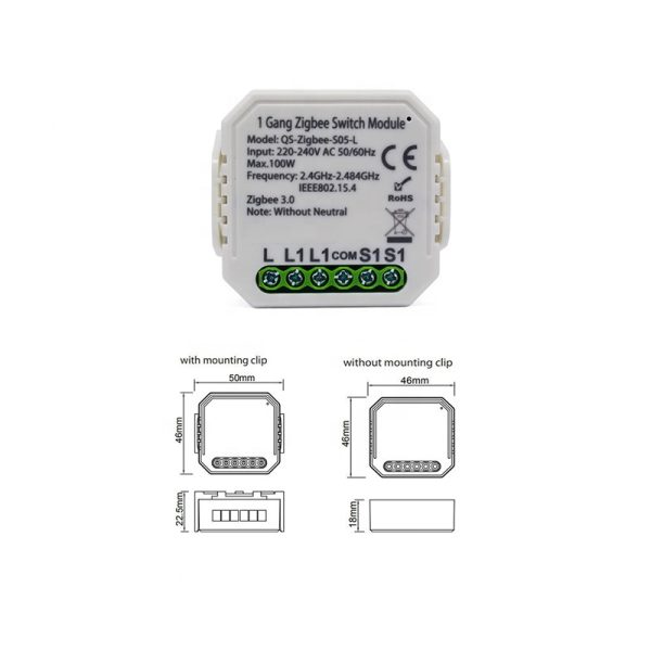 ماژول تک کانال 1 Gang Zigbee Switch  Module - تصویر 2