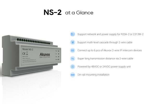 سوئیچ شبکه IP دو سیم Akunox NS-2 - تصویر 4